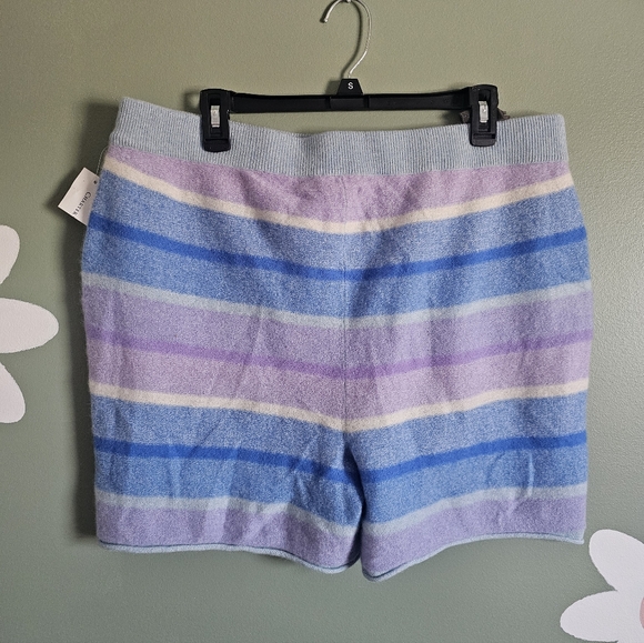 100% Cashmere Charter Club Luxury Striped High Waist Shorts - Picture 8 of 10